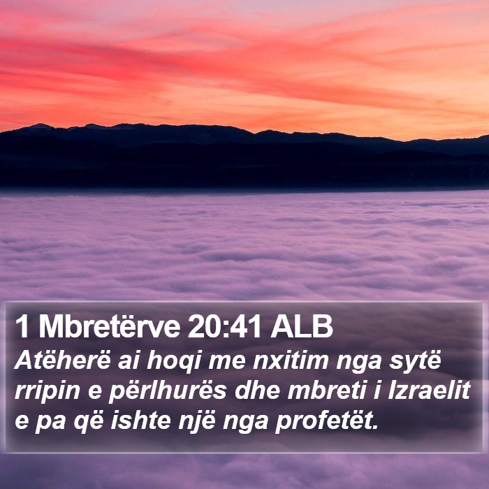 1 Mbretërve 20:41 ALB Bible Study