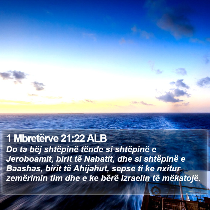 1 Mbretërve 21:22 ALB Bible Study