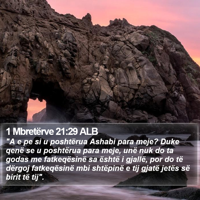 1 Mbretërve 21:29 ALB Bible Study