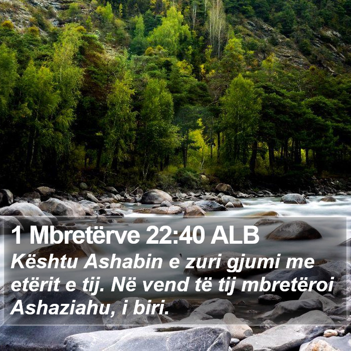 1 Mbretërve 22:40 ALB Bible Study