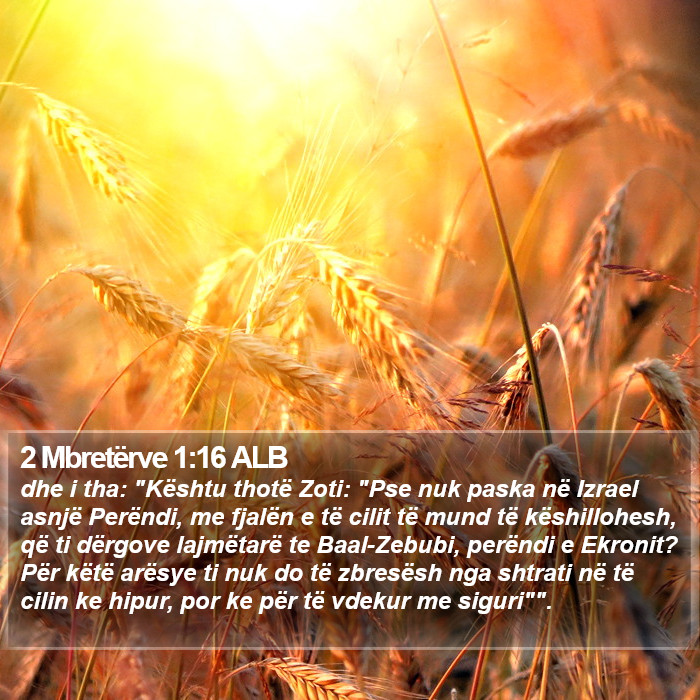 2 Mbretërve 1:16 ALB Bible Study