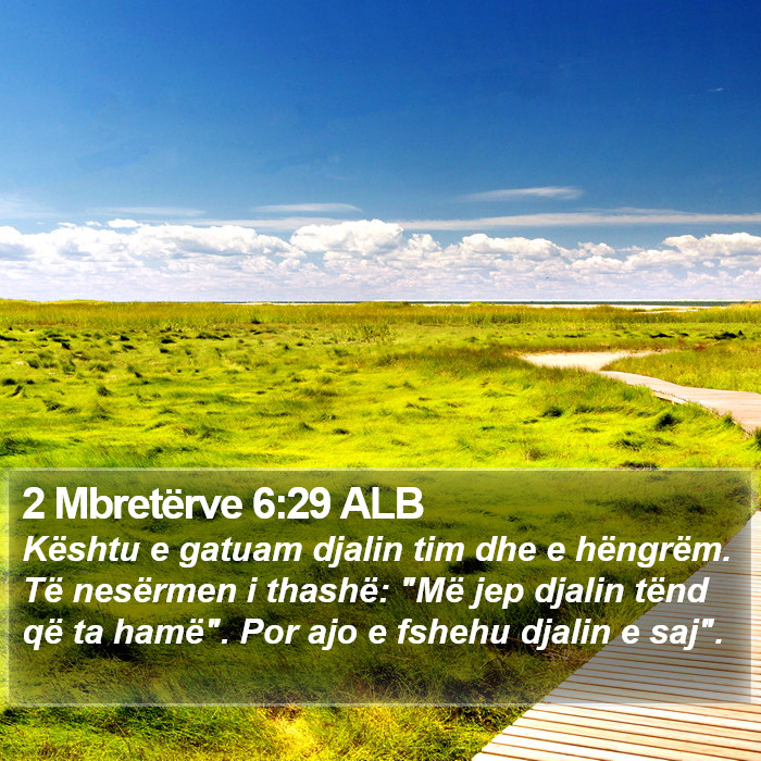 2 Mbretërve 6:29 ALB Bible Study