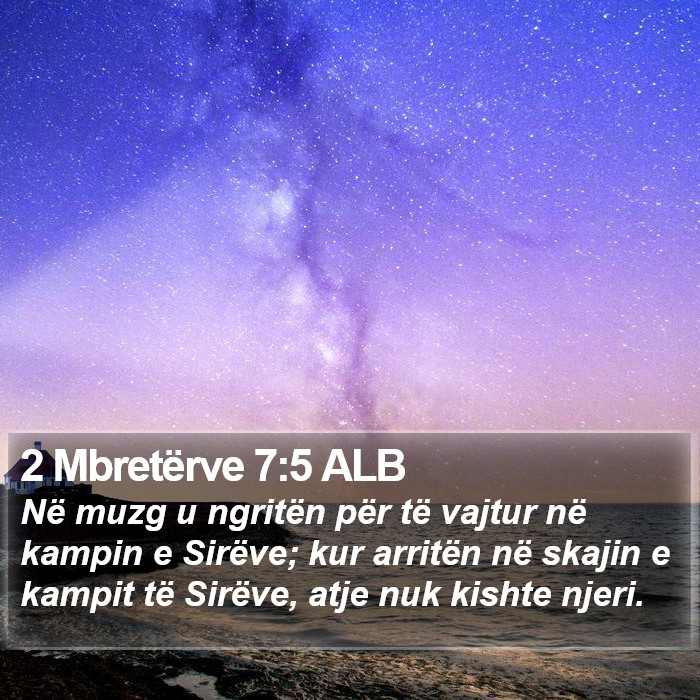 2 Mbretërve 7:5 ALB Bible Study