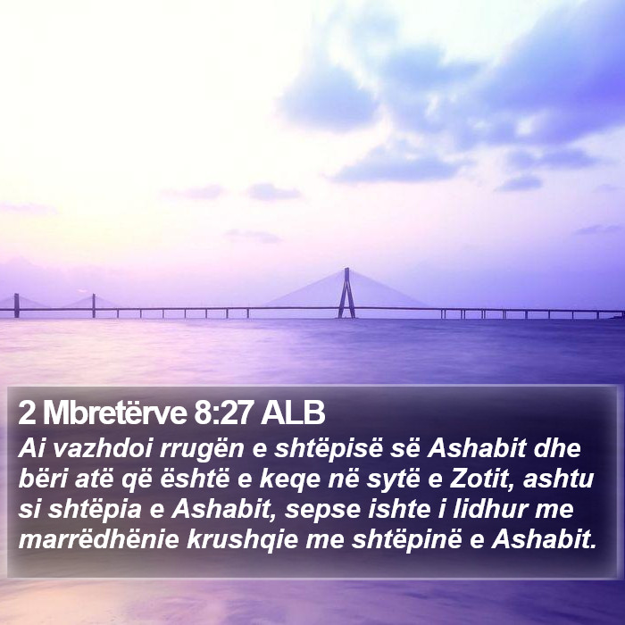 2 Mbretërve 8:27 ALB Bible Study