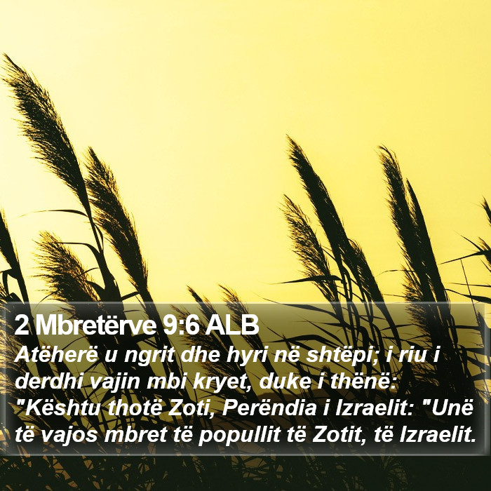 2 Mbretërve 9:6 ALB Bible Study