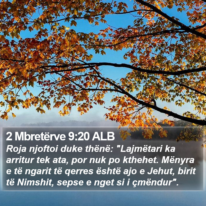 2 Mbretërve 9:20 ALB Bible Study