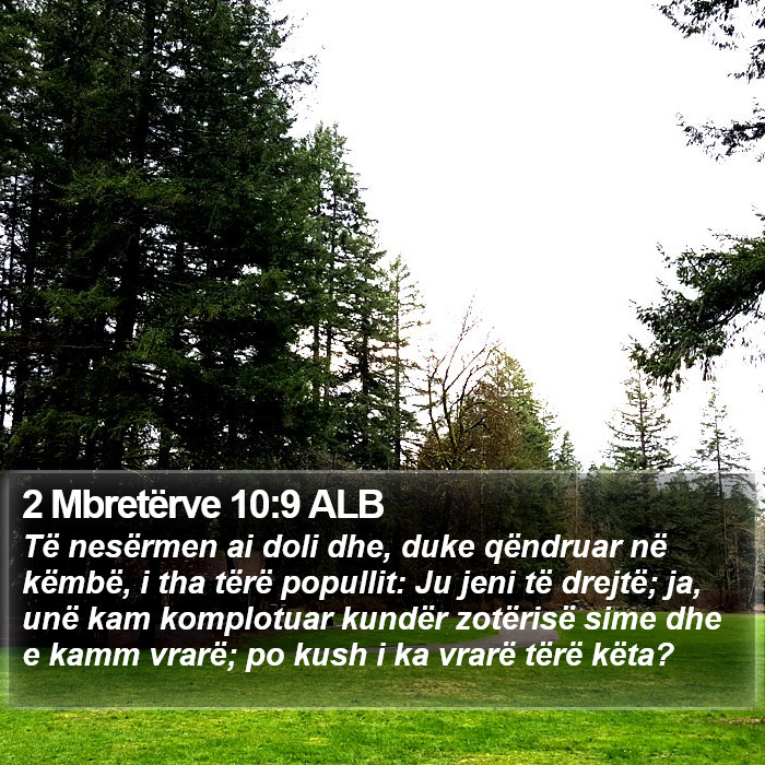 2 Mbretërve 10:9 ALB Bible Study