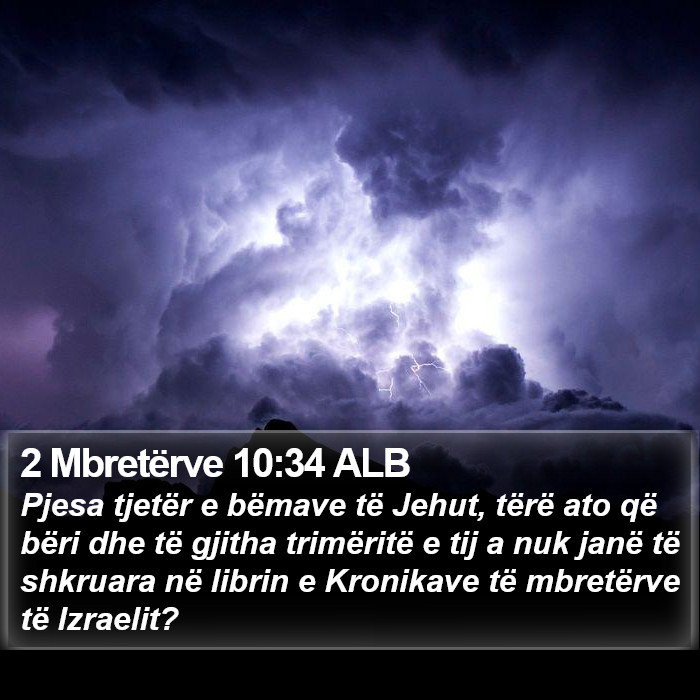 2 Mbretërve 10:34 ALB Bible Study