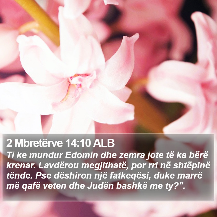 2 Mbretërve 14:10 ALB Bible Study