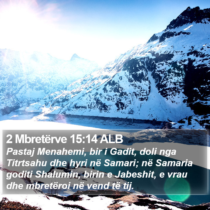 2 Mbretërve 15:14 ALB Bible Study
