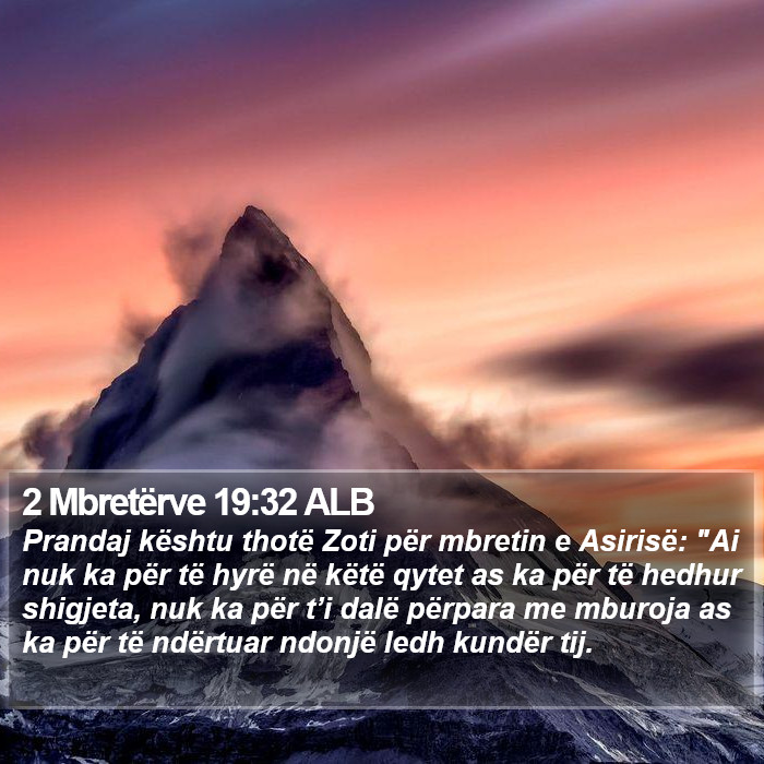 2 Mbretërve 19:32 ALB Bible Study