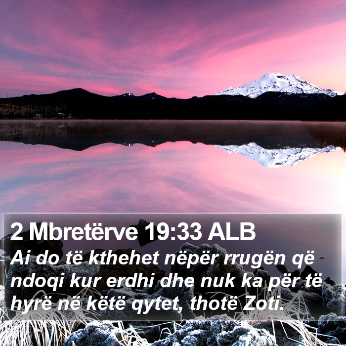 2 Mbretërve 19:33 ALB Bible Study