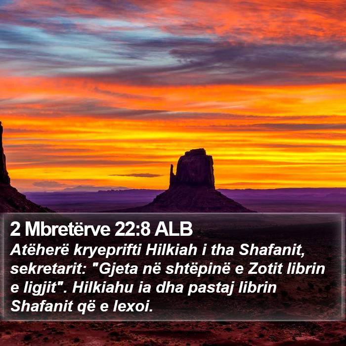 2 Mbretërve 22:8 ALB Bible Study