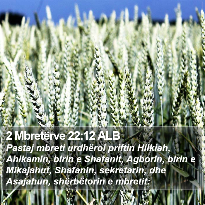 2 Mbretërve 22:12 ALB Bible Study