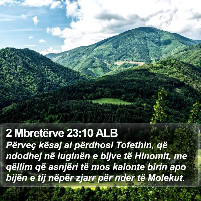 2 Mbretërve 23:10 ALB Bible Study