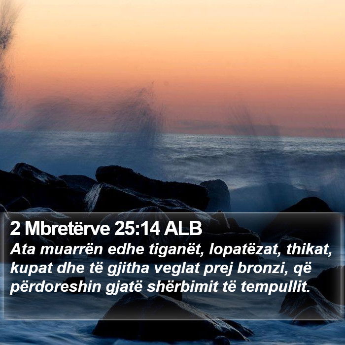 2 Mbretërve 25:14 ALB Bible Study