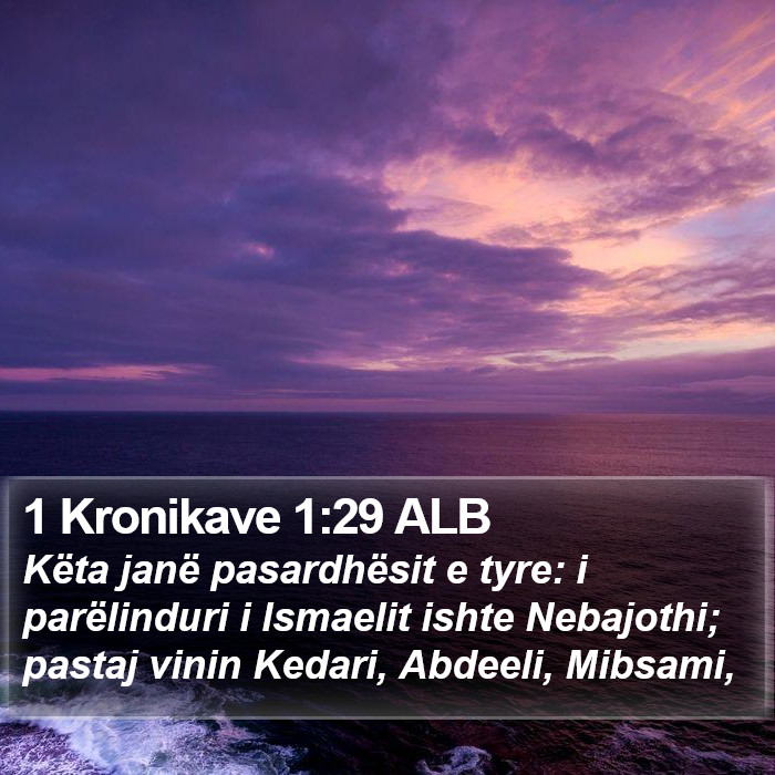 1 Kronikave 1:29 ALB Bible Study