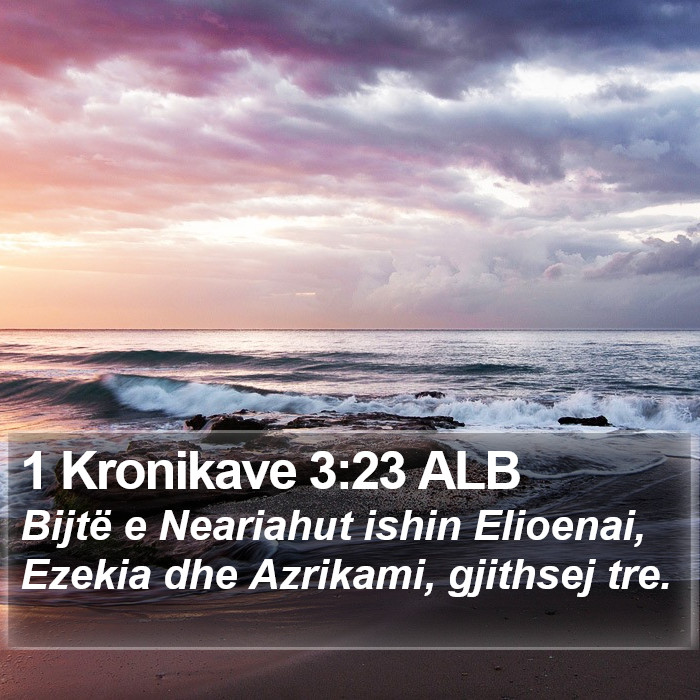 1 Kronikave 3:23 ALB Bible Study