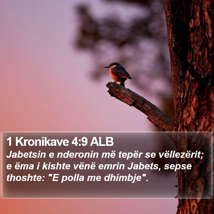 1 Kronikave 4:9 ALB Bible Study