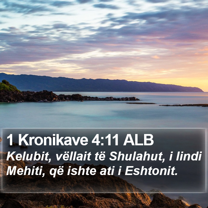 1 Kronikave 4:11 ALB Bible Study