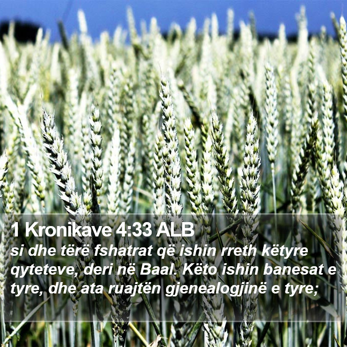 1 Kronikave 4:33 ALB Bible Study