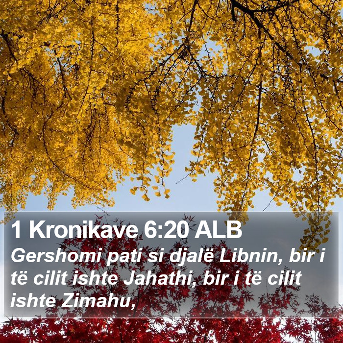 1 Kronikave 6:20 ALB Bible Study