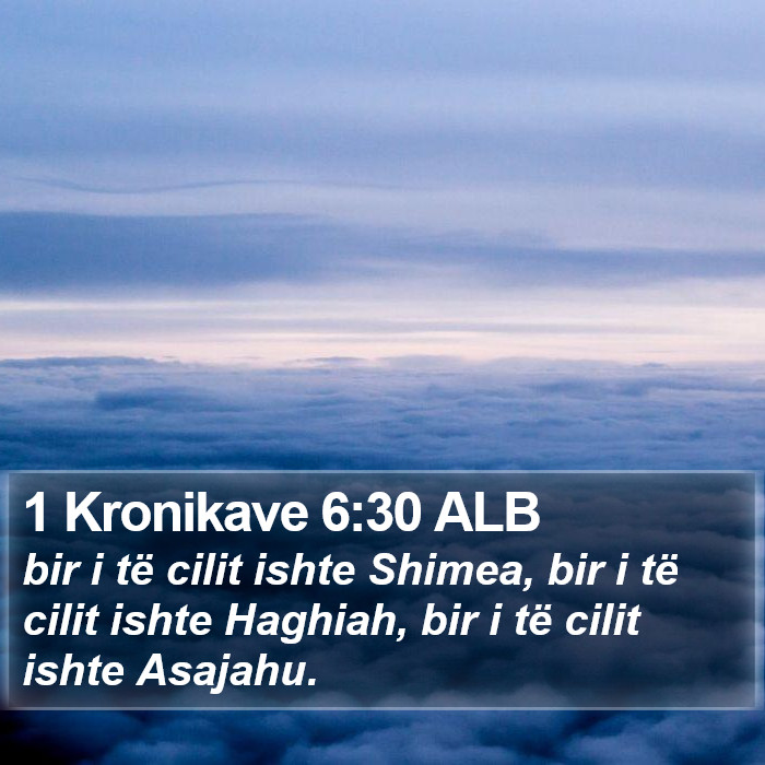 1 Kronikave 6:30 ALB Bible Study