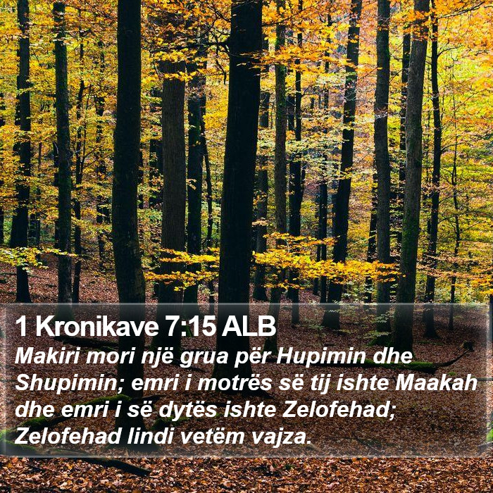 1 Kronikave 7:15 ALB Bible Study