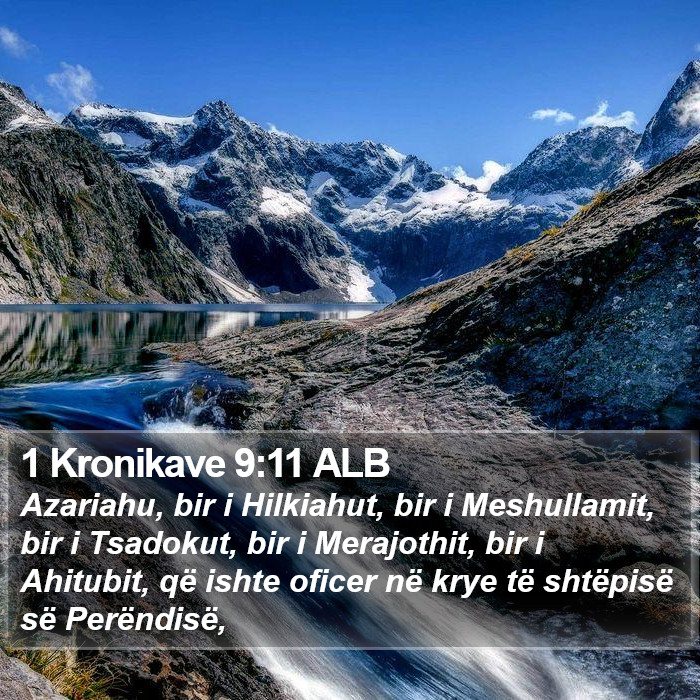 1 Kronikave 9:11 ALB Bible Study