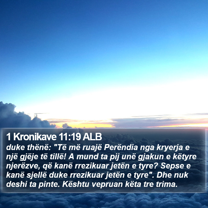 1 Kronikave 11:19 ALB Bible Study