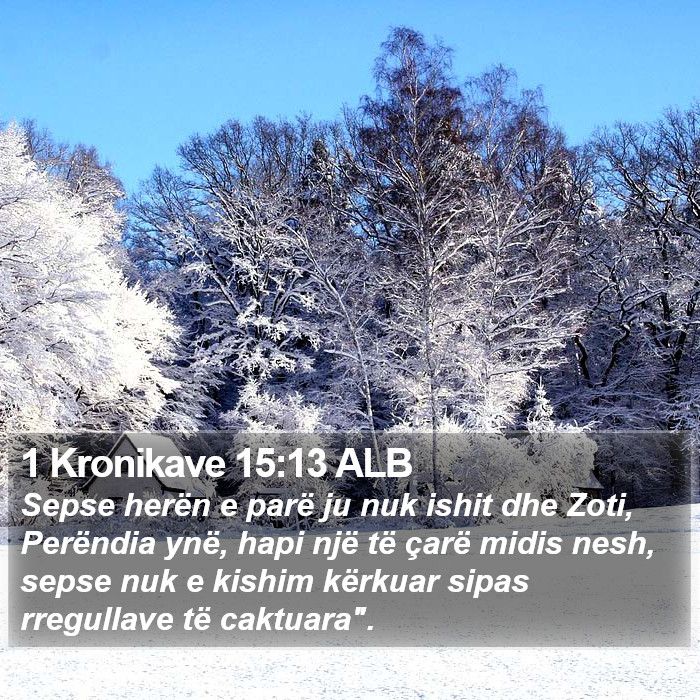 1 Kronikave 15:13 ALB Bible Study