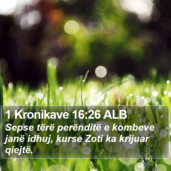 1 Kronikave 16:26 ALB Bible Study