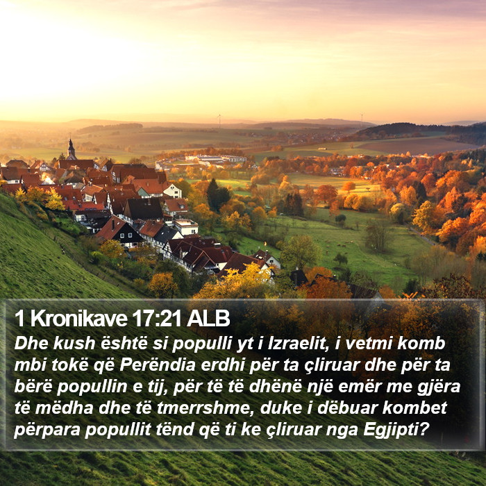 1 Kronikave 17:21 ALB Bible Study