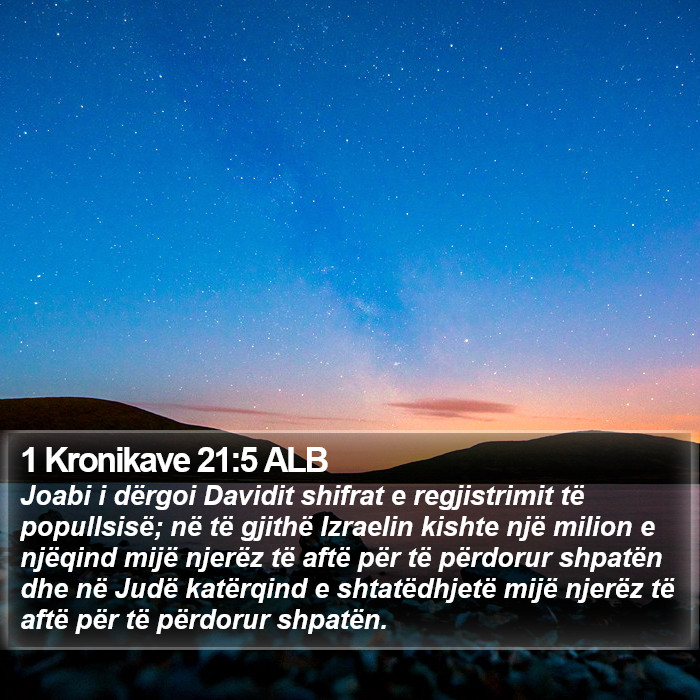 1 Kronikave 21:5 ALB Bible Study