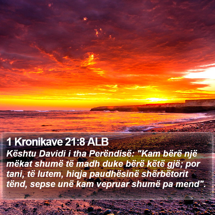 1 Kronikave 21:8 ALB Bible Study