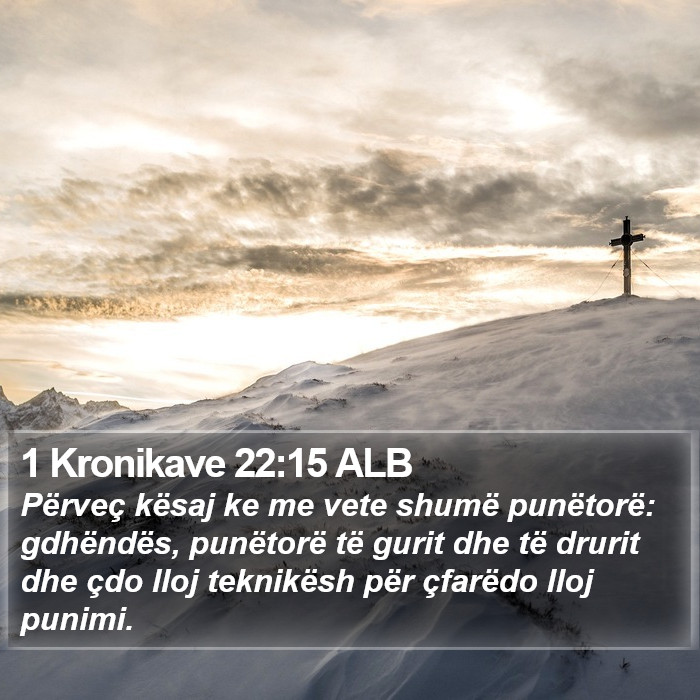 1 Kronikave 22:15 ALB Bible Study