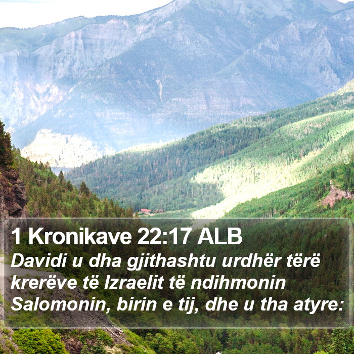 1 Kronikave 22:17 ALB Bible Study