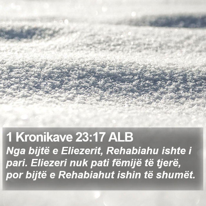 1 Kronikave 23:17 ALB Bible Study