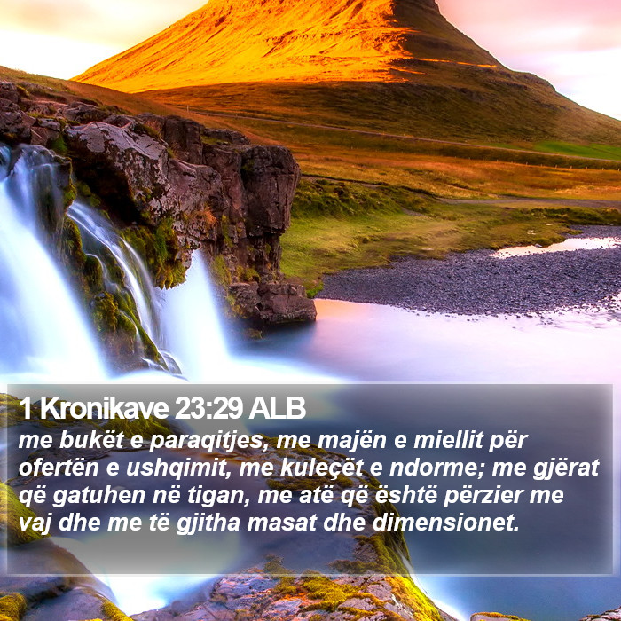 1 Kronikave 23:29 ALB Bible Study