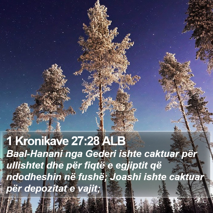 1 Kronikave 27:28 ALB Bible Study