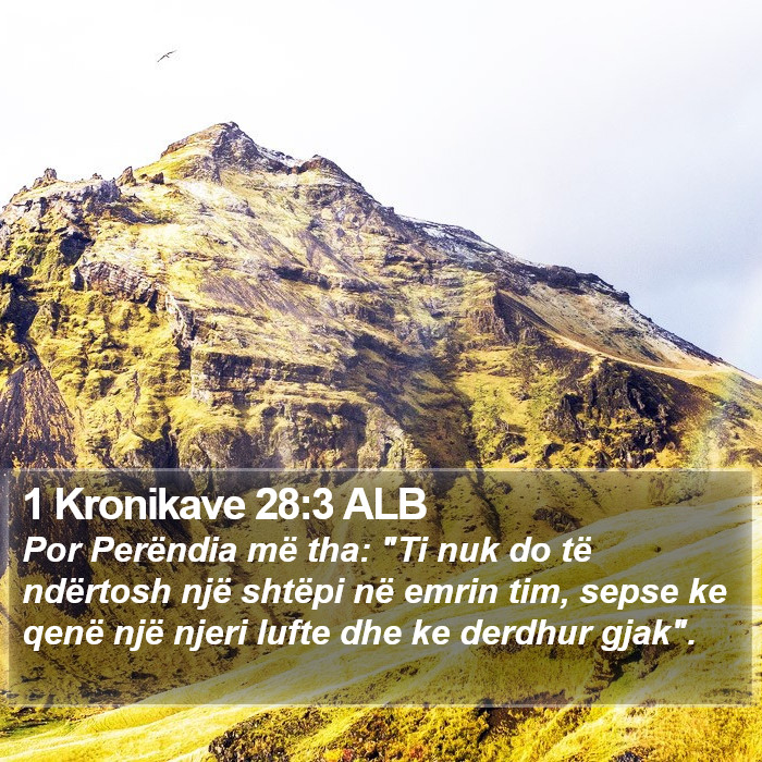 1 Kronikave 28:3 ALB Bible Study