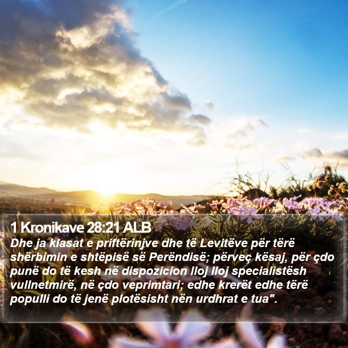 1 Kronikave 28:21 ALB Bible Study