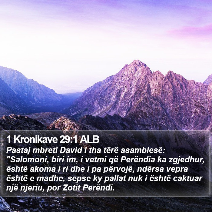 1 Kronikave 29:1 ALB Bible Study