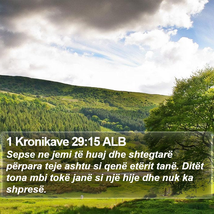 1 Kronikave 29:15 ALB Bible Study