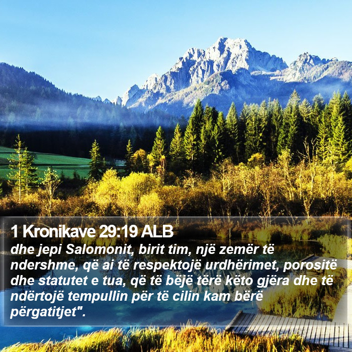 1 Kronikave 29:19 ALB Bible Study