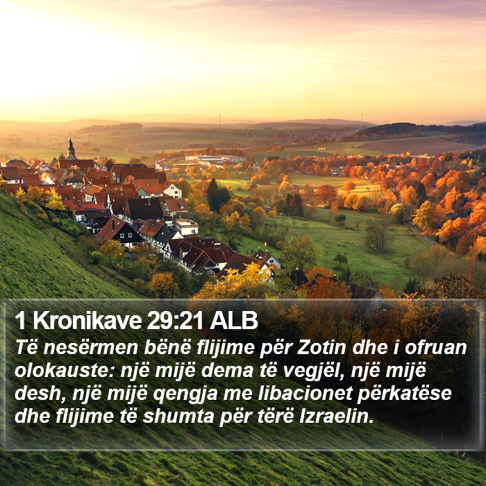 1 Kronikave 29:21 ALB Bible Study