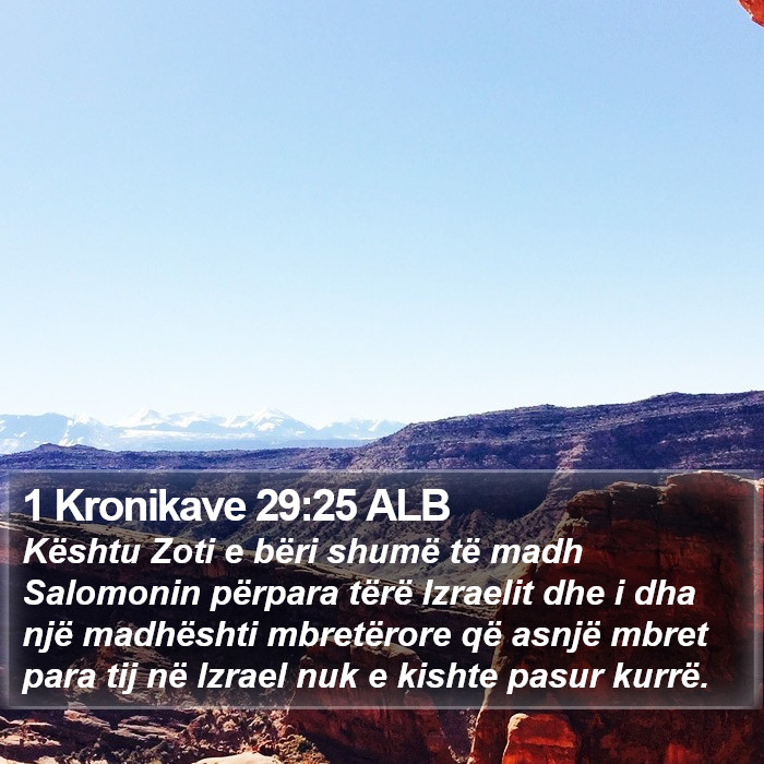 1 Kronikave 29:25 ALB Bible Study