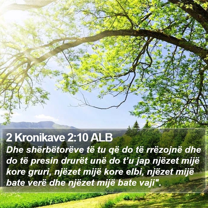 2 Kronikave 2:10 ALB Bible Study