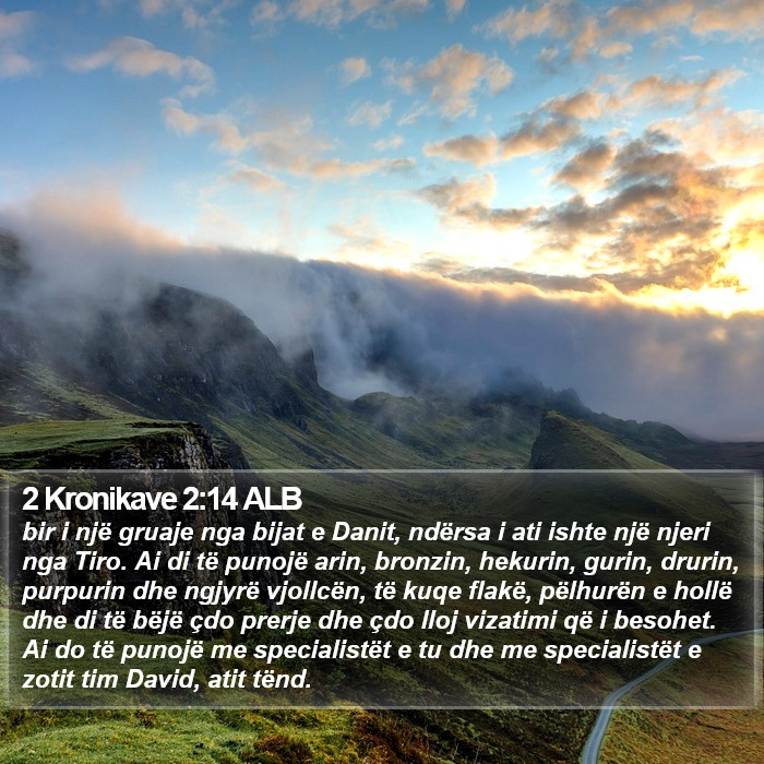 2 Kronikave 2:14 ALB Bible Study