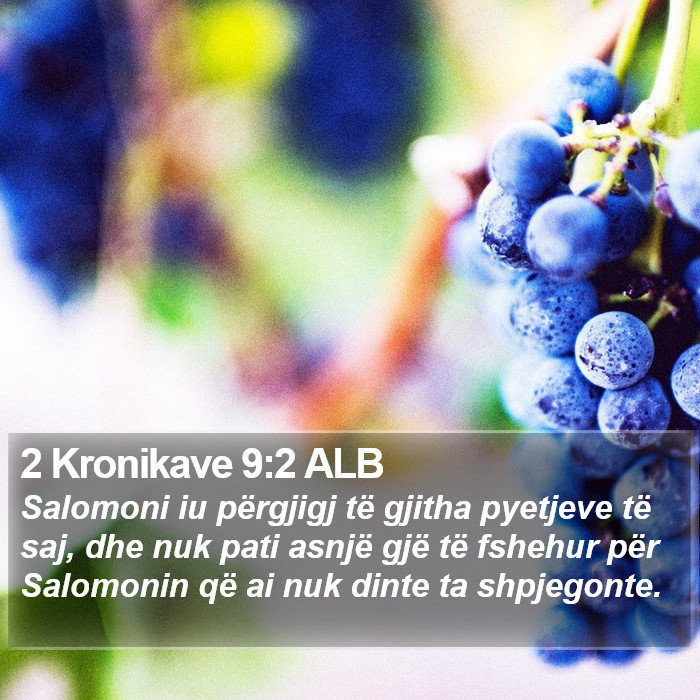 2 Kronikave 9:2 ALB Bible Study